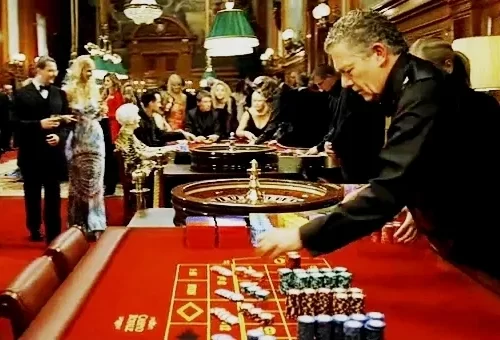 Croupier at the roulette table.