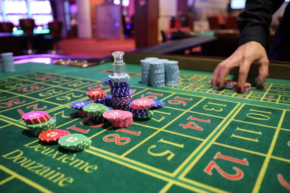 Roulette table.