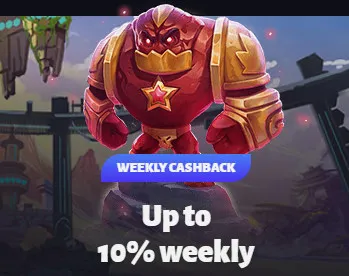 Weekly Cashback promo banner.