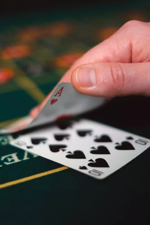 A 21 hand with Blackjack. You have won!