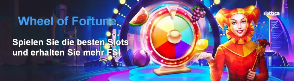 Wheel of fortune Slottica Casino Banner.